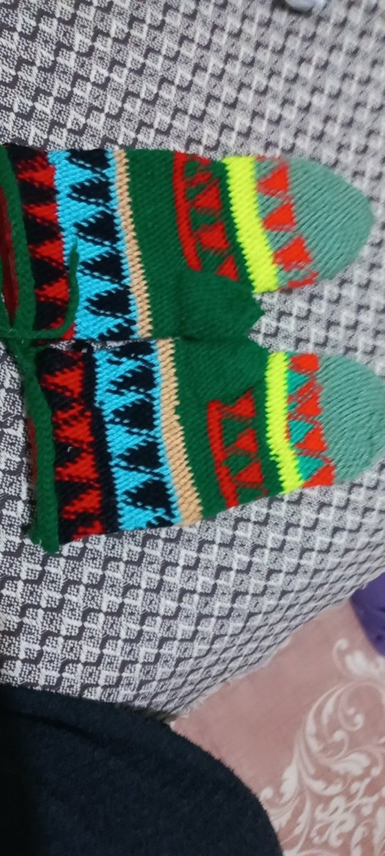 Çok Renkli Nakışlı Örgü  Eldiven - Görsel 2