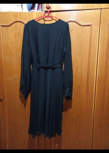 Uzun Kollu siyahKadın Salaş Elbise - Görsel 2