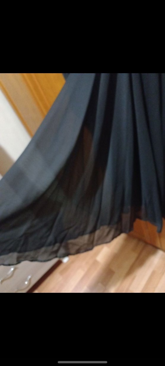 Uzun Kollu siyahKadın Salaş Elbise - Görsel 4