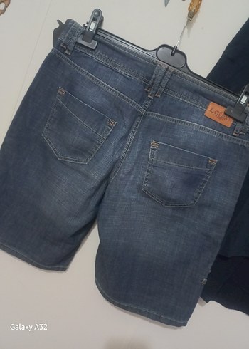 Kadın Bağcıklı Mavi Denim Şort - Görsel 5