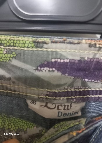 Kadın Bağcıklı Mavi Denim Şort - Görsel 7