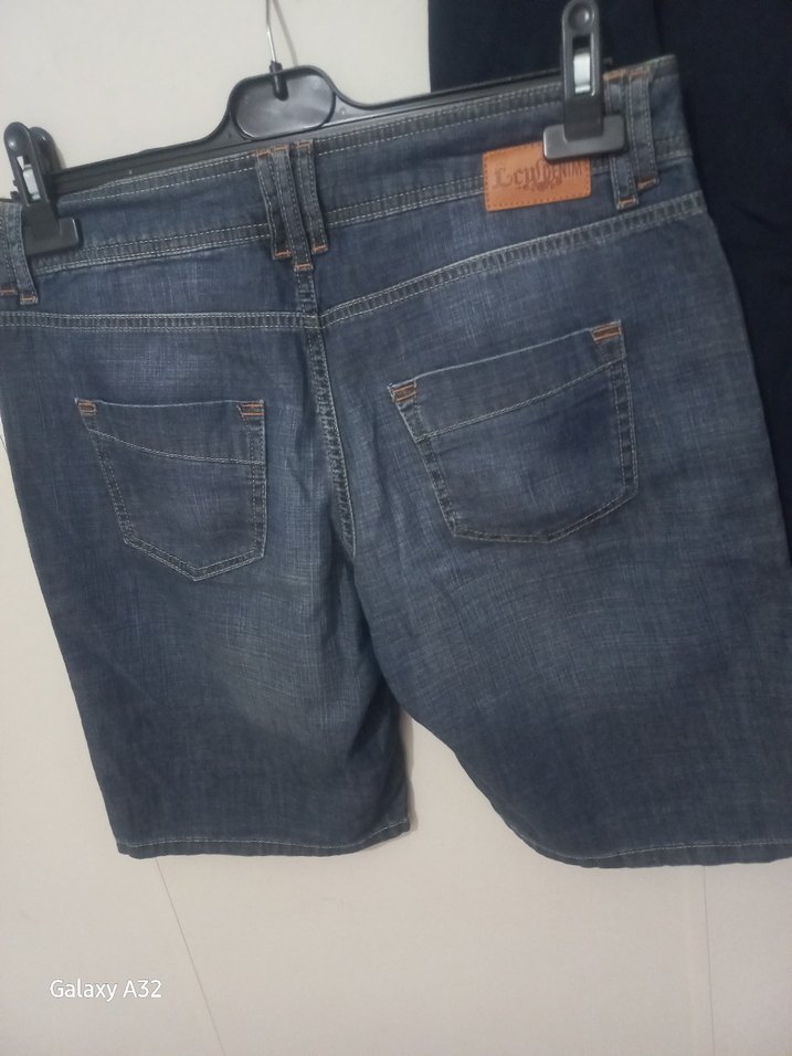 Kadın Bağcıklı Mavi Denim Şort - Görsel 4