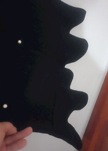 Boncuk İşlemeli Siyah Uzun Kollu Triko Elbise - Görsel 5