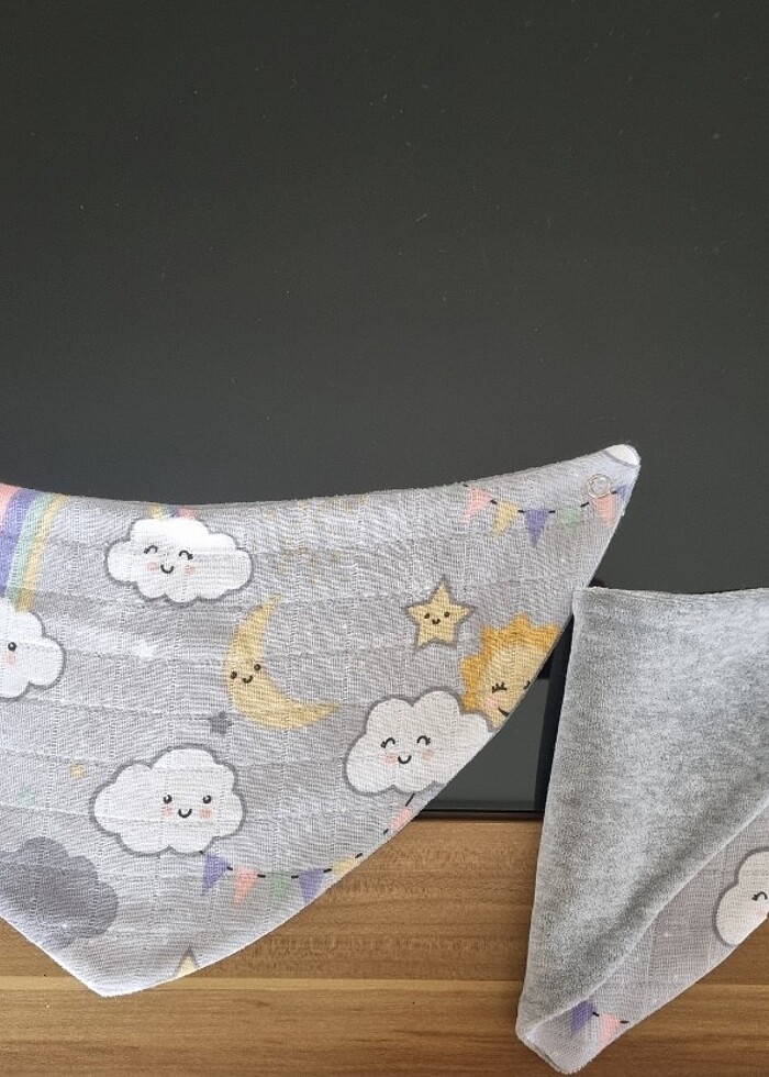 Müslin özel dikim bebek önlüğü  - Görsel 2