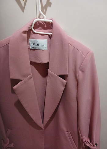 l Beden Pembe Mini Kadın Blazer Ceket