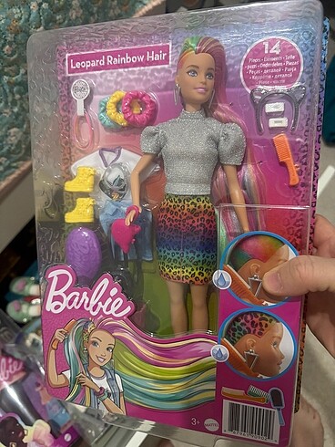 Barbie leopar saçlı bebek