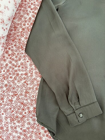 Haki Saten Gömlek - Görsel 2