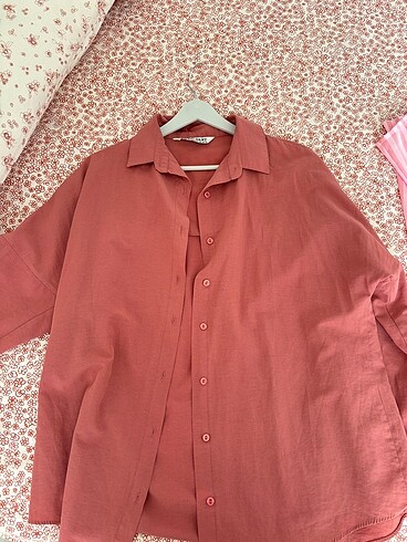 Pembe Oversize Gömlek