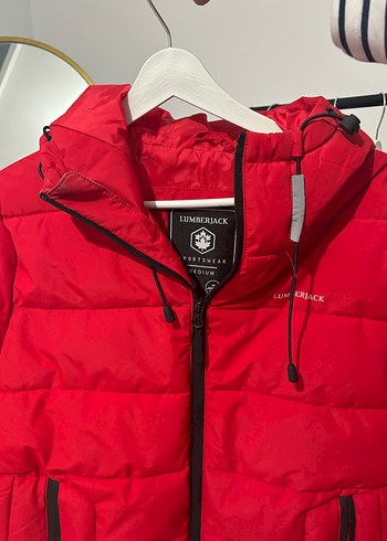 Kırmızı Fermuarlı Kadın Kışlık Mont - Görsel 3