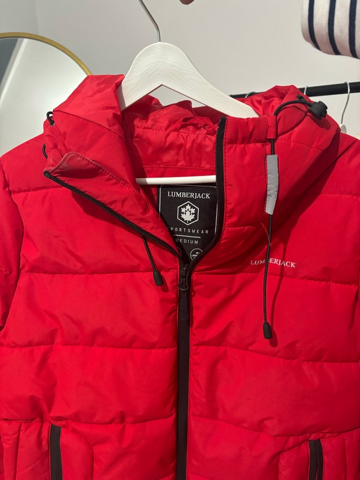 Kırmızı Fermuarlı Kadın Kışlık Mont - Görsel 3