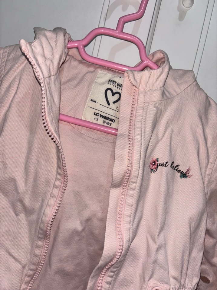 Kız Çocuk Pembe Fermuarlı Mont - Görsel 2