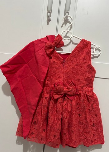 Kırmızı Dantel Kız Elbisesi - Görsel 3