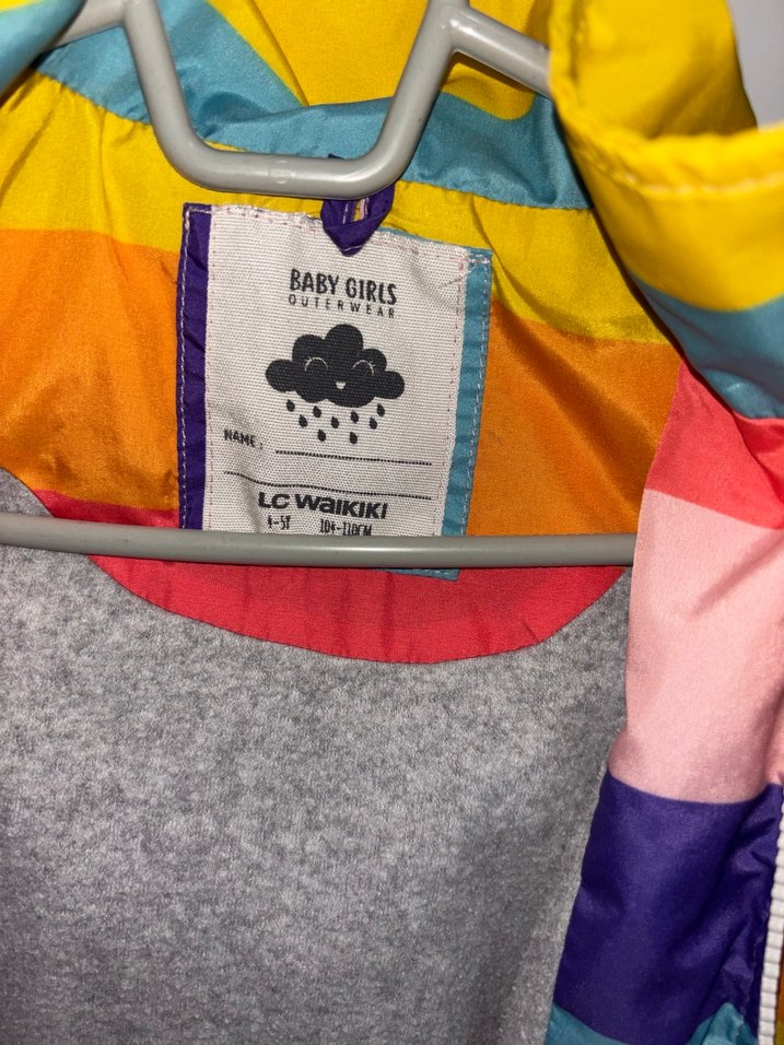 Kız Çocuk Çok Renkli Fermuarlı Yağmurluk - Görsel 3