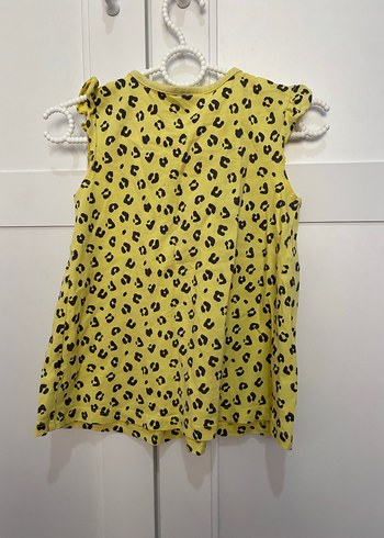 Sarı Leopar Desenli Kız Çocuk Elbise - Görsel 3
