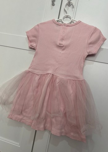 Nakışlı Fırfırlı Pembe Kız Elbisesi - Görsel 3