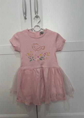 Nakışlı Fırfırlı Pembe Kız Elbisesi - Görsel 2