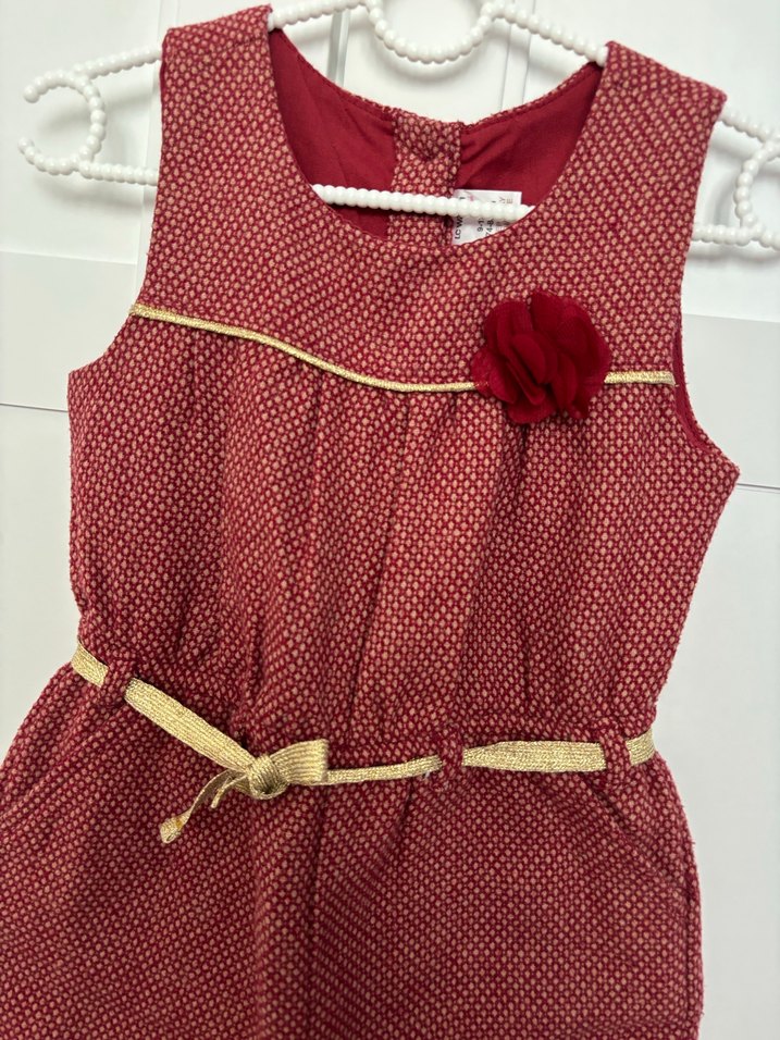 Bordo Kemerli Kız Tulum - Görsel 2