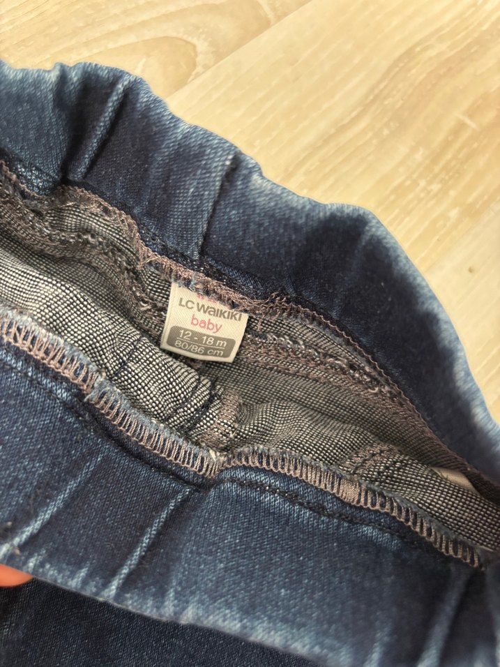 Kız Çocuk Lacivert Elastik Bel Denim Etek - Görsel 3