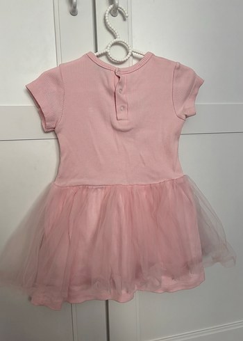 Kız Çocuk Pembe Nakışlı Kısa Kollu Elbise - Görsel 2