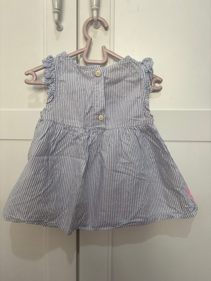 Kız Çocuk Fırfırlı Nakışlı Elbise - Görsel 3