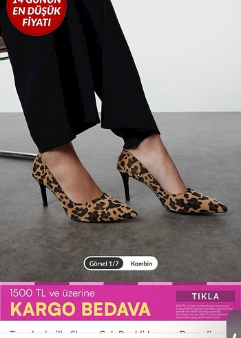 Kahverengi Leopar Desenli Süet Stiletto - Görsel 3