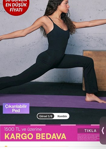 Siyah İnce Askılı Spor Tulum - Görsel 6