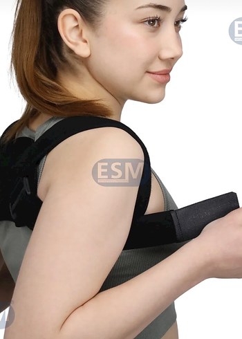 Siyah Gri Ayarlanabilir Duruş Köprücük Kemiği Korsesi 8 Bandaj - Görsel 2