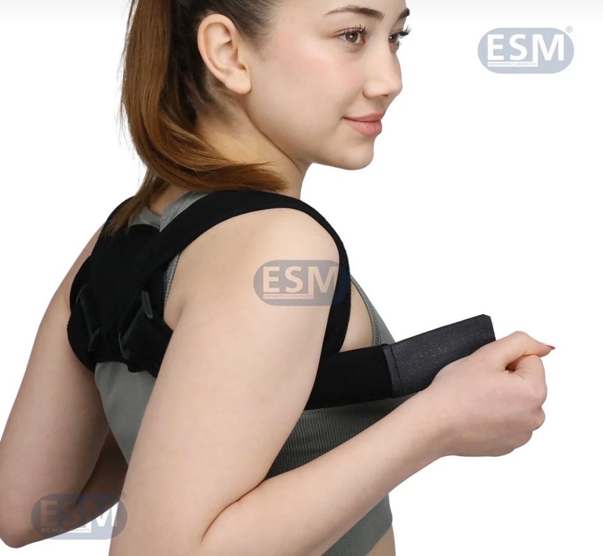 Siyah Gri Ayarlanabilir Duruş Köprücük Kemiği Korsesi 8 Bandaj - Görsel 2