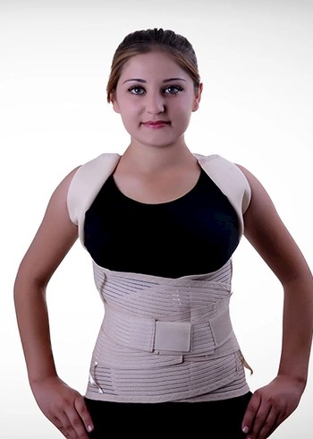 Bej Çelik Balenli Medikal Korset - Görsel 3