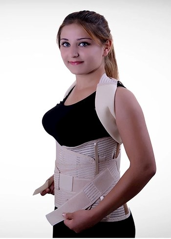 Bej Çelik Balenli Medikal Korset - Görsel 2