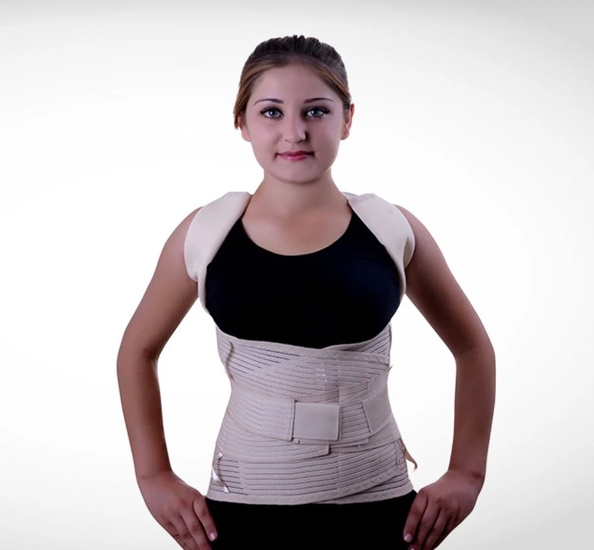 Bej Çelik Balenli Medikal Korset - Görsel 3