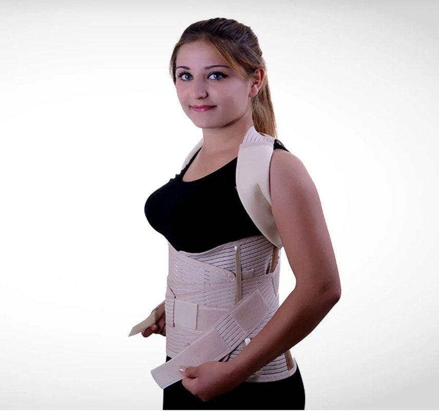 Bej Çelik Balenli Medikal Korset - Görsel 2
