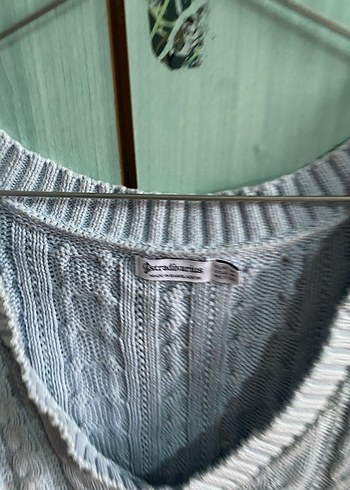 Gri V Yaka Örgü Kadın Süveter - Görsel 4