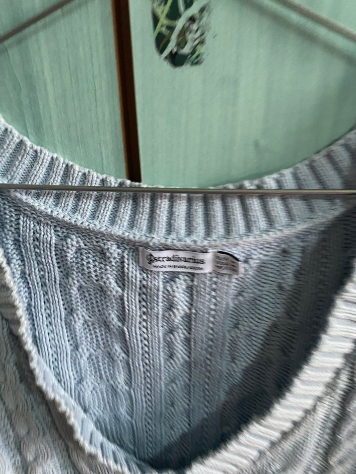 Gri V Yaka Örgü Kadın Süveter - Görsel 4