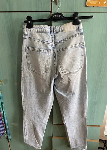 Gri Rahat Kesim Kadın Midi Kot Pantolon - Görsel 3