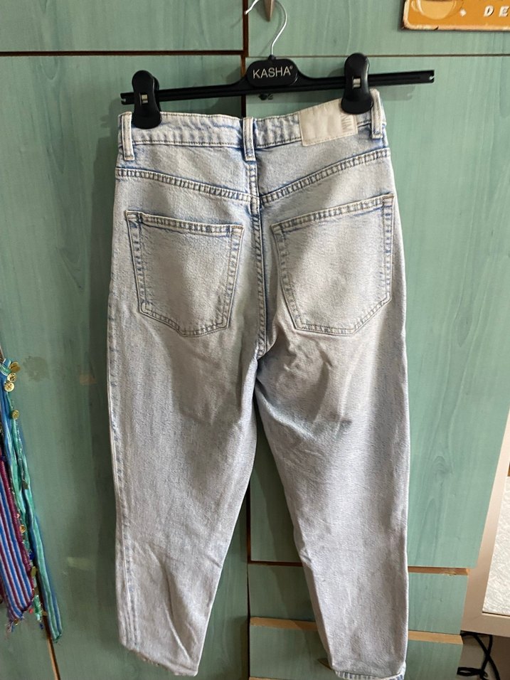 Gri Rahat Kesim Kadın Midi Kot Pantolon - Görsel 3