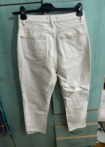 Bej Midi Kadın Kot Pantolon - Görsel 2