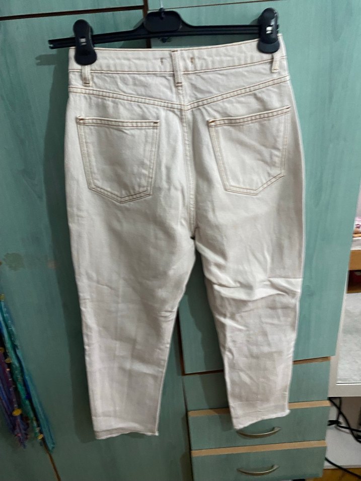 Bej Midi Kadın Kot Pantolon - Görsel 2