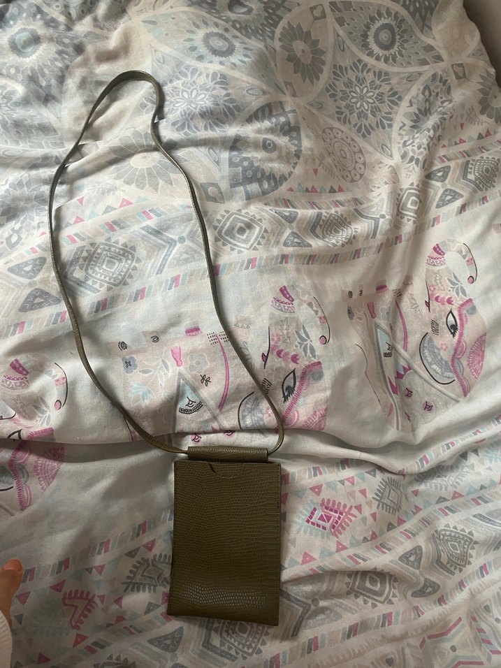 Haki Deri Kadın Çanta - Kemer Detaylı - Görsel 2