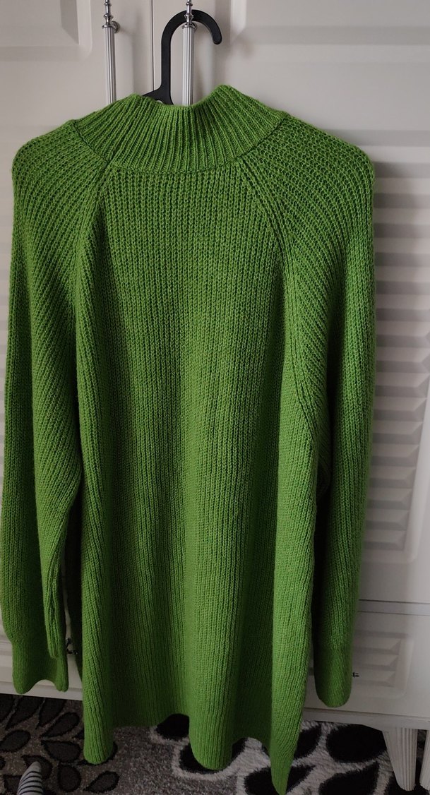 Yeşil Balıkçı Yaka Triko Kadın Kazak - Görsel 3