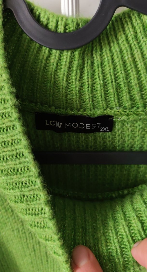 Yeşil Balıkçı Yaka Triko Kadın Kazak - Görsel 4