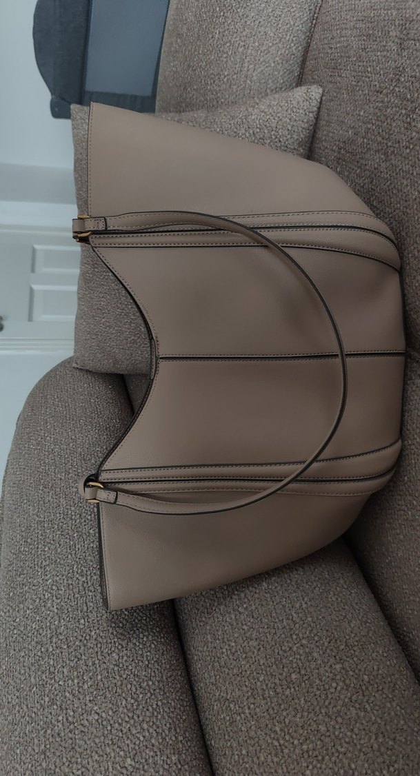 Bej Deri Kadın Çanta Tokalı Minimalist Tasarım - Görsel 2