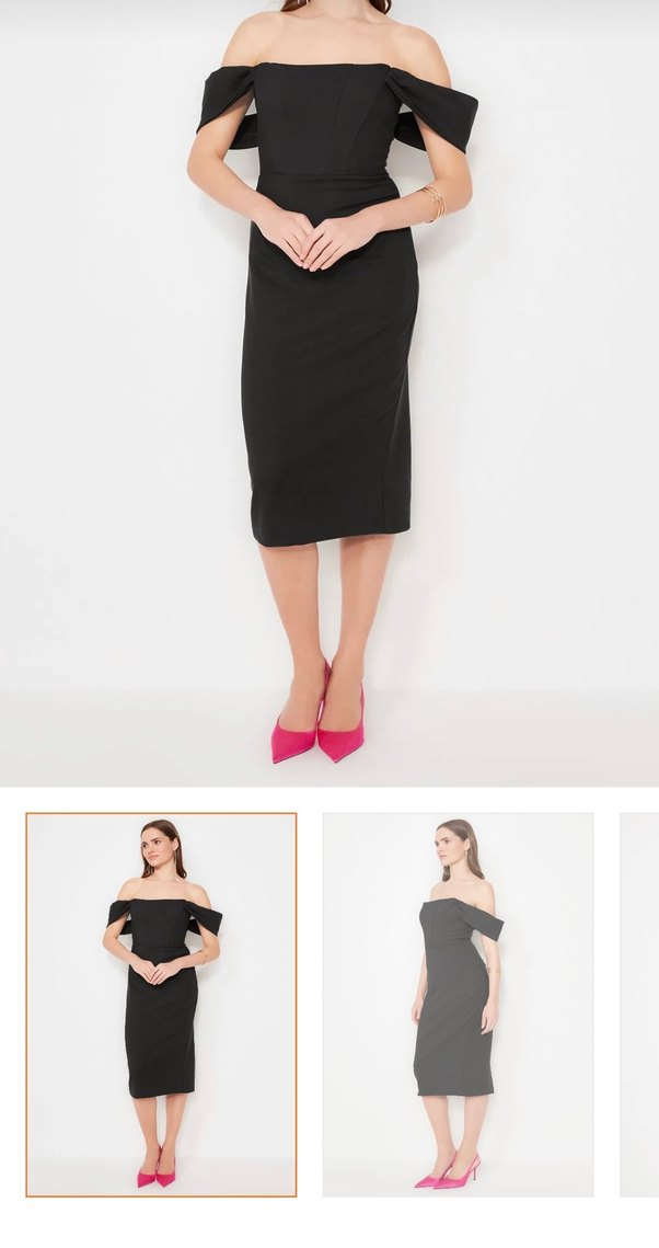 Trendyol & Milla Düşük Kol Siyah Elbise - Görsel 3