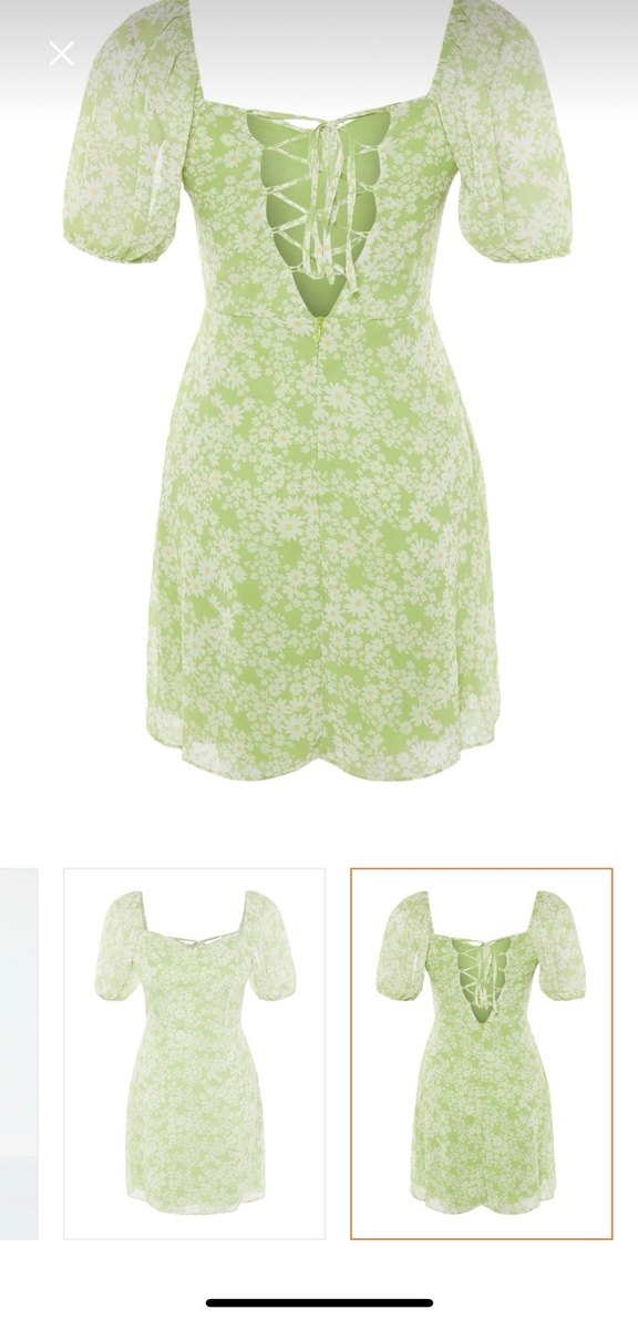 Yeşil V Yakalı Mini Elbise - Görsel 2