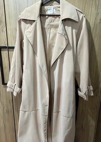 Bej Uzun Kadın Trençkot - Görsel 2