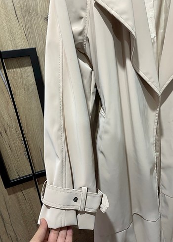 Bej Uzun Kadın Trençkot - Görsel 4