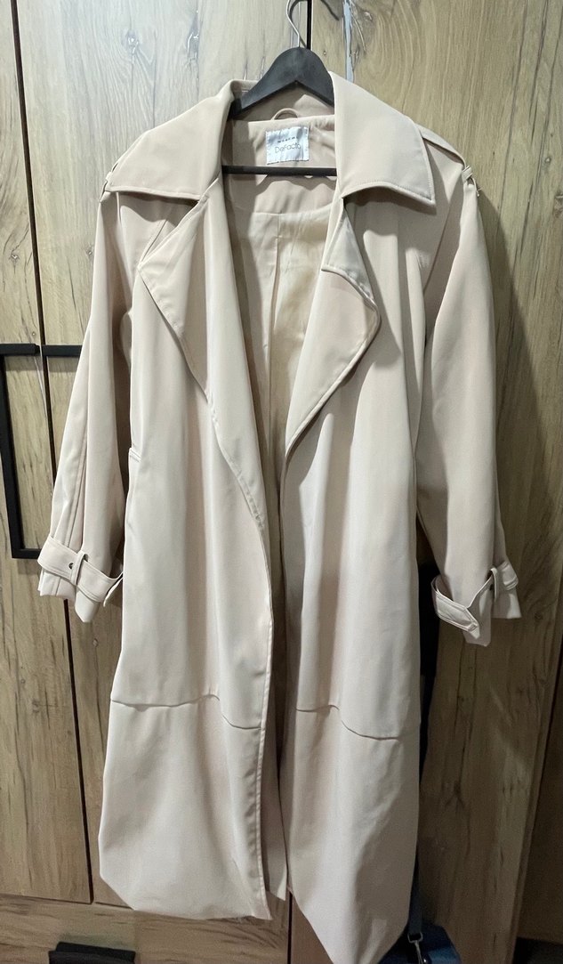 Bej Uzun Kadın Trençkot - Görsel 2