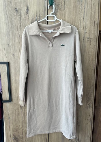 Lacoste Bej Uzun Kollu Midi Elbise - Görsel 2