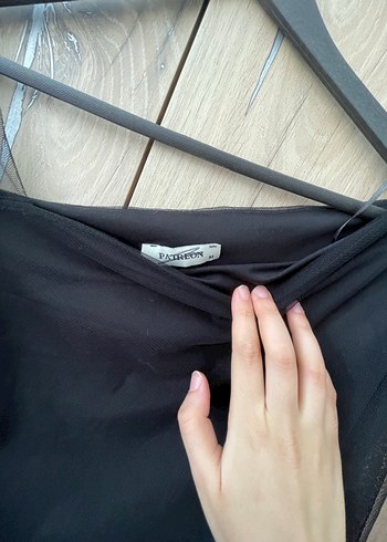 Siyah Uzun Drapeli Modern Kadın Elbise - Görsel 3