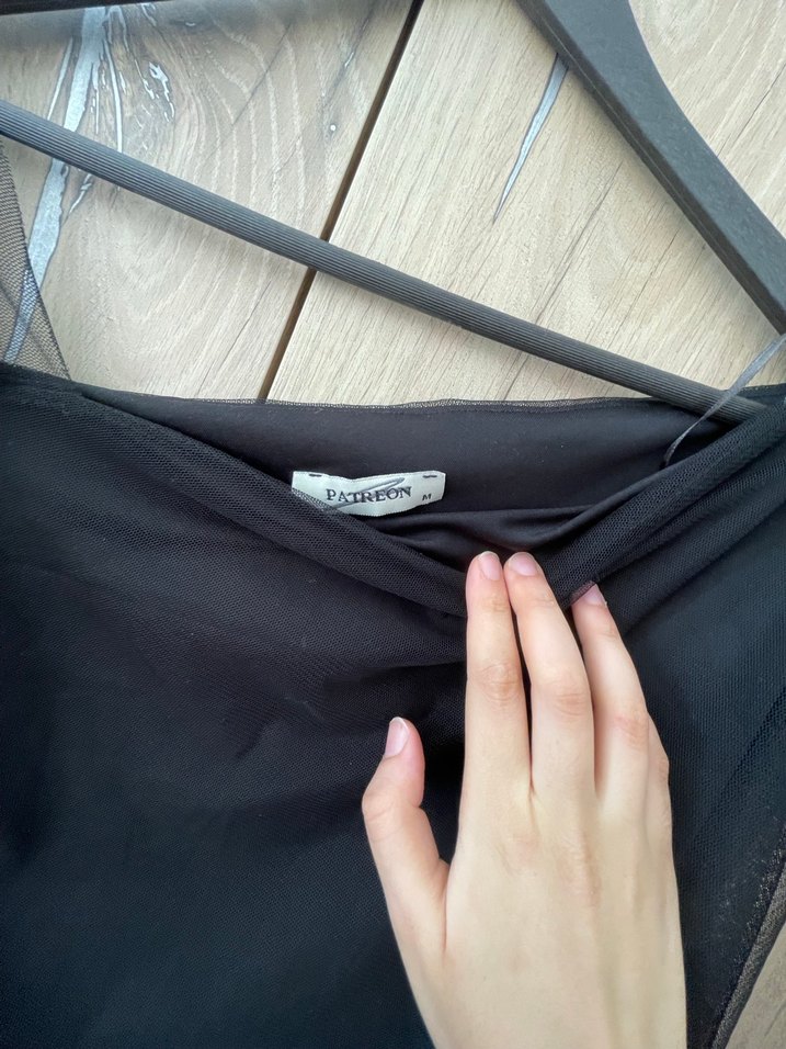 Siyah Uzun Drapeli Modern Kadın Elbise - Görsel 3